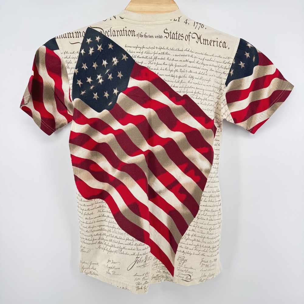 Guide Gear American Flag T-Shirt Mens Medium Red Blue‎ Declaration Independence - Picture 3 of 6
